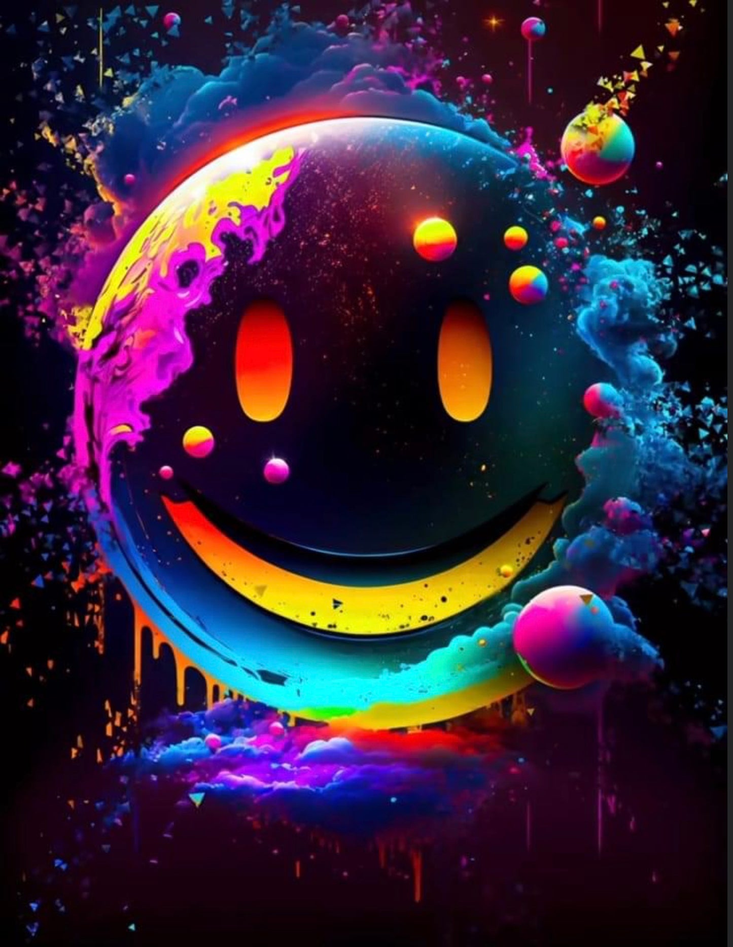 Technicolor happy emoji t shirt