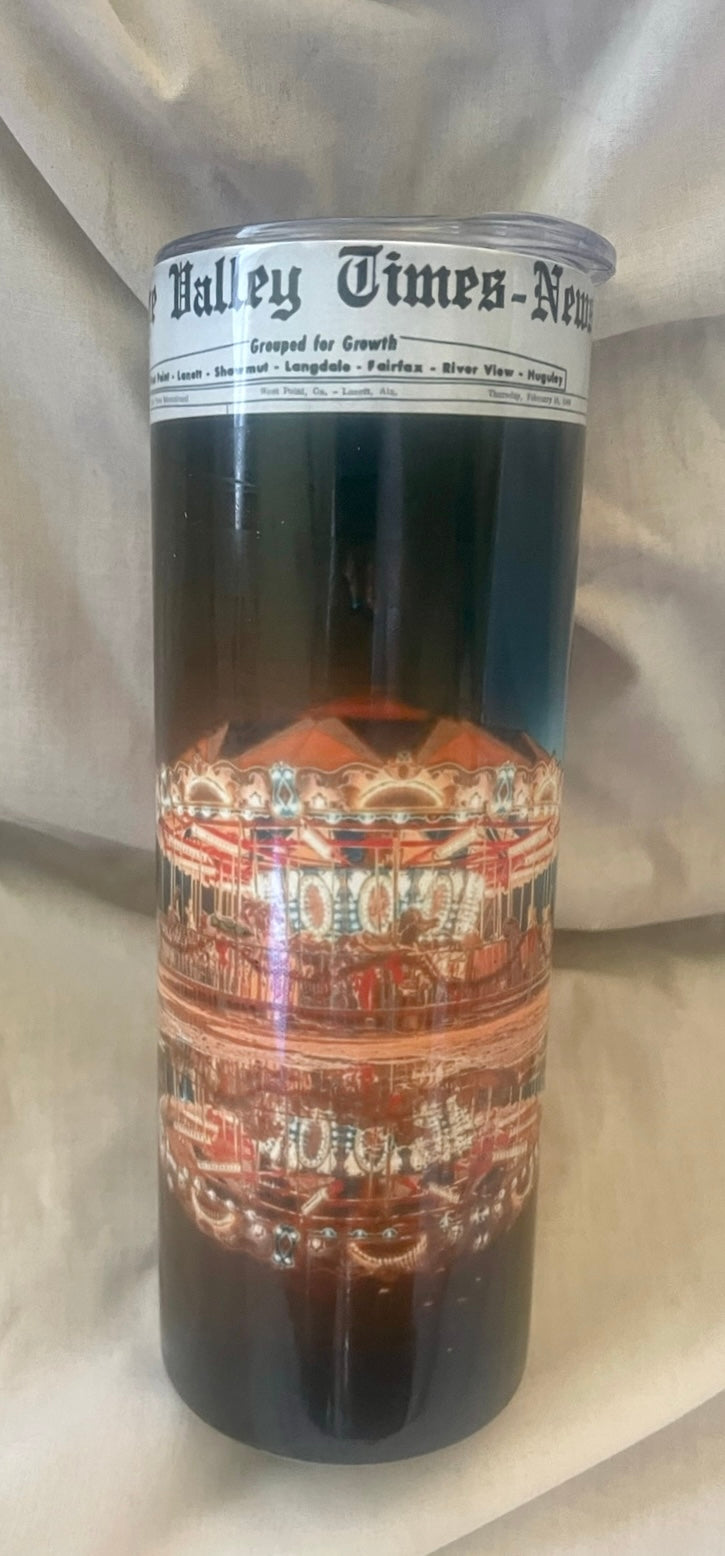 Valley Christmas Merry go Round 20oz stainless steel double insulated tumbler