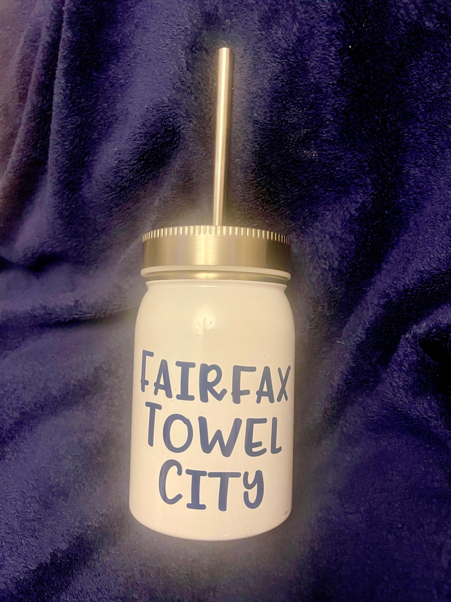 Fairfax - Towel City 17oz stainless steel double insulated mason jar tumbler