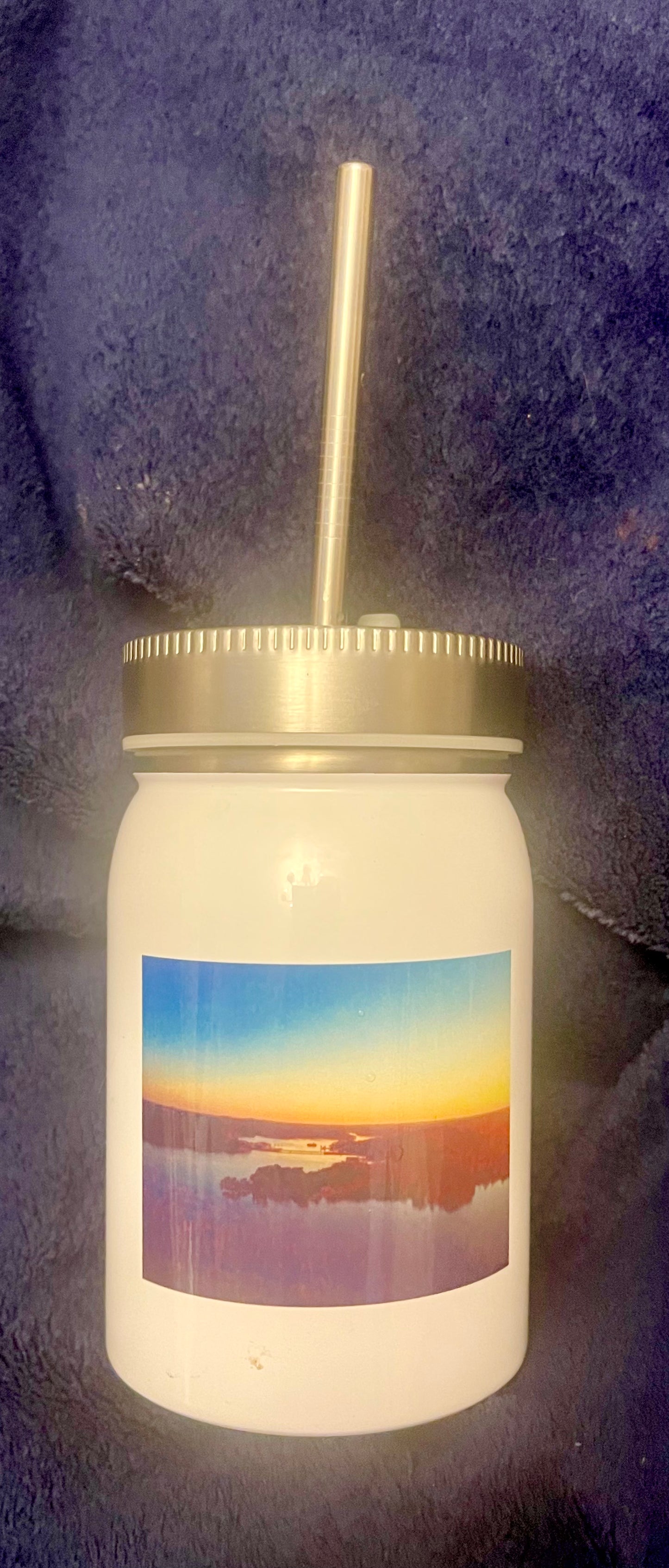 Lake Harding 17oz stainless steel mason jar tumbler