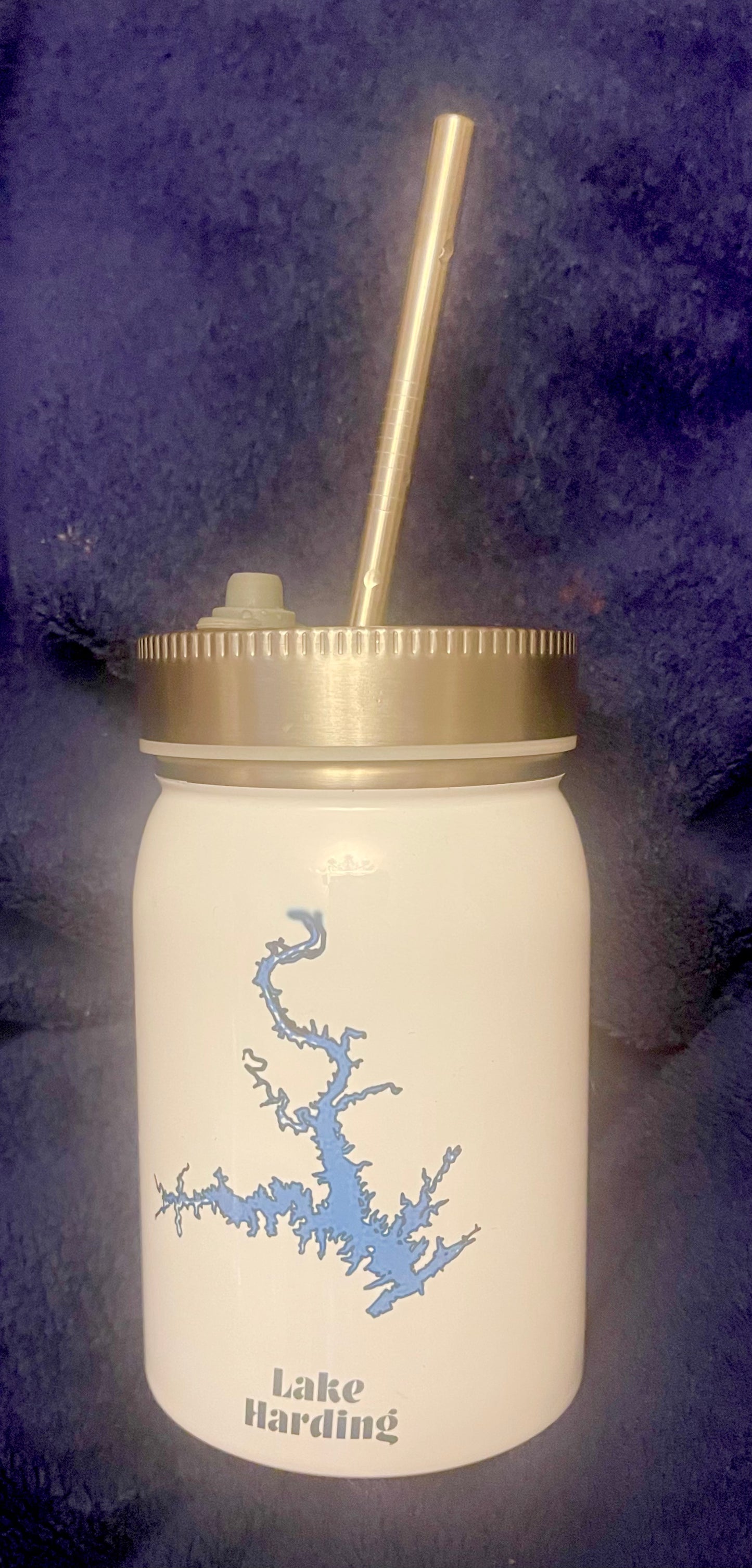 Lake Harding 17oz stainless steel mason jar tumbler